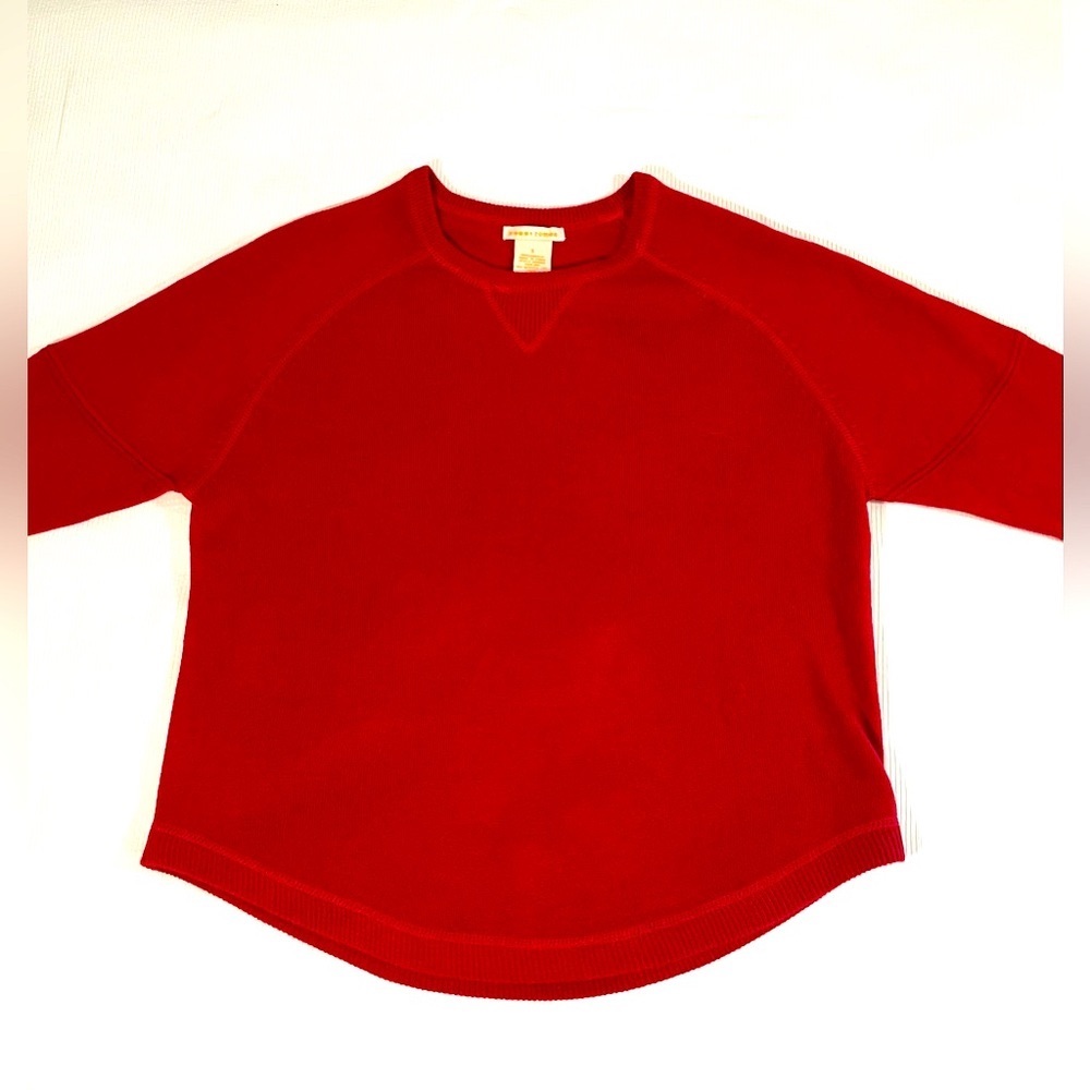 Sweet Romeo women’s red crewneck sweater, size small.
